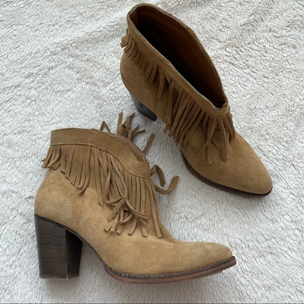 MANGO fringe ankle booties